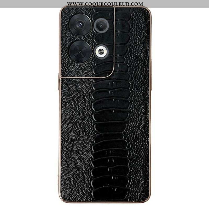 Coque Oppo Reno 8 Pro Vrai Cuir Style Crocodile