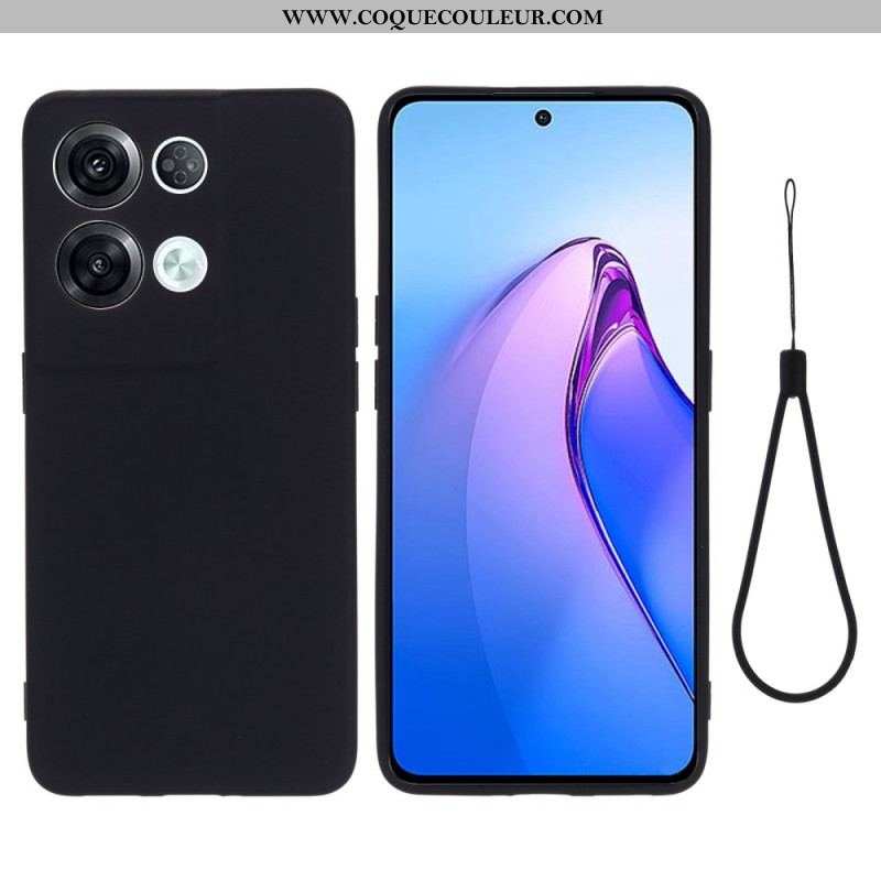 Coque Oppo Reno 8 Pro Silicone Liquide à Lanière