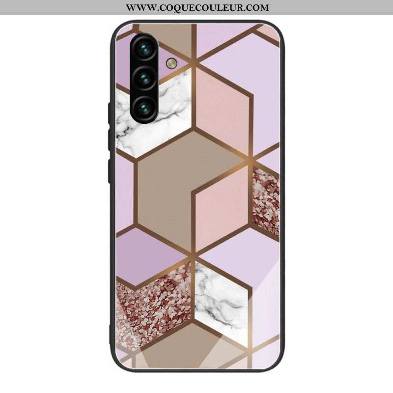 Coque Samsung Galaxy A13 5G / A04s Verre Trempé Marbre Géométrie