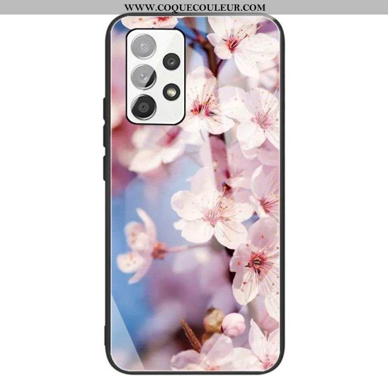 Coque Samsung Galaxy A13 Verre Trempé Fleurs