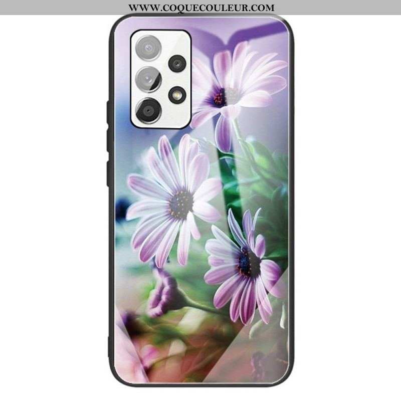 Coque Samsung Galaxy A13 Verre Trempé Fleurs