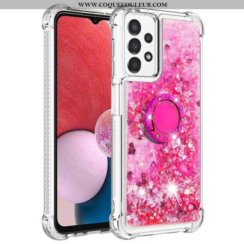 Coque Samsung Galaxy A13 Paillettes avec Anneau-Support