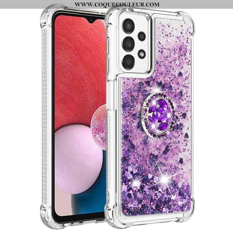 Coque Samsung Galaxy A13 Paillettes avec Anneau-Support