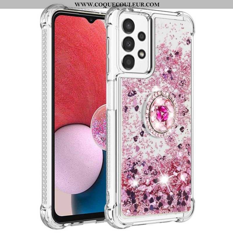 Coque Samsung Galaxy A13 Paillettes avec Anneau-Support