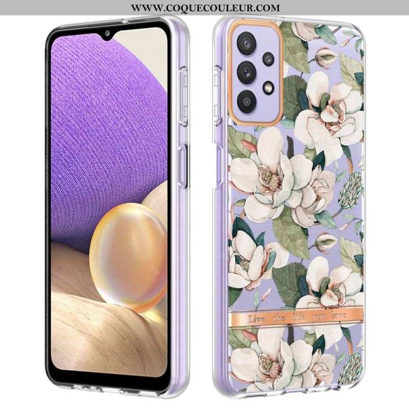 Coque Samsung Galaxy A13 Transparente Florale