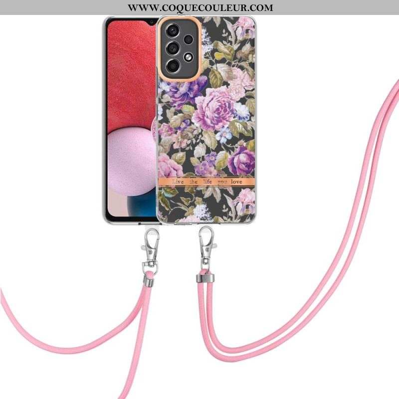 Coque Samsung Galaxy A13 à Cordon Florale