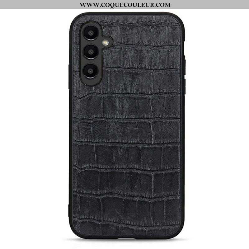 Coque Samsung Galaxy A14 5G / A14 Véritable Cuir Style Crocodile