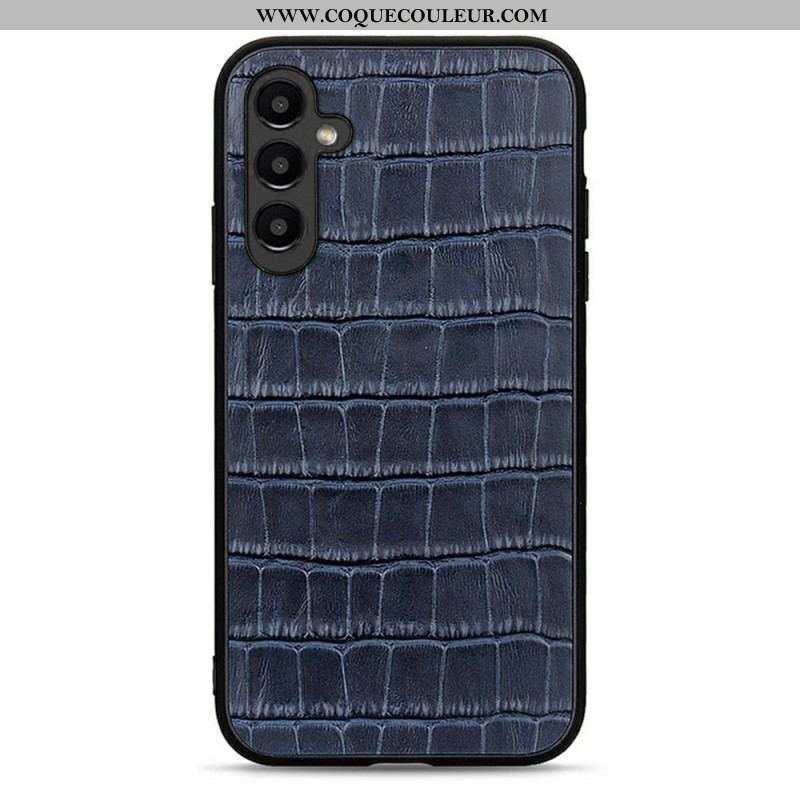 Coque Samsung Galaxy A14 5G / A14 Véritable Cuir Style Crocodile