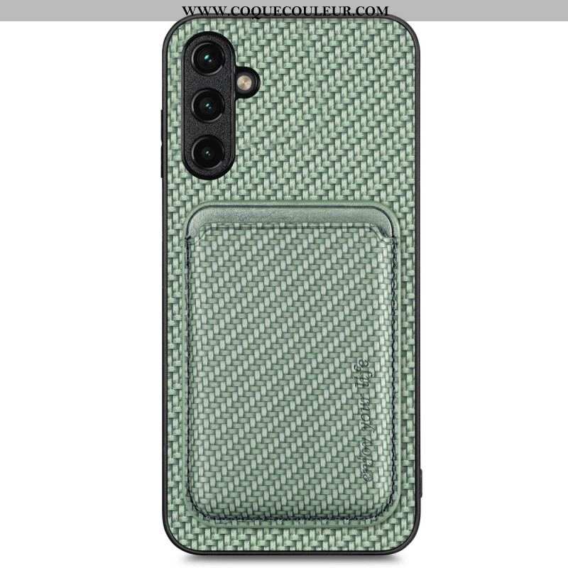 Coque Samsung Galaxy A14 5G / A14 Fibre Carbone Porte-Cartes Amovible