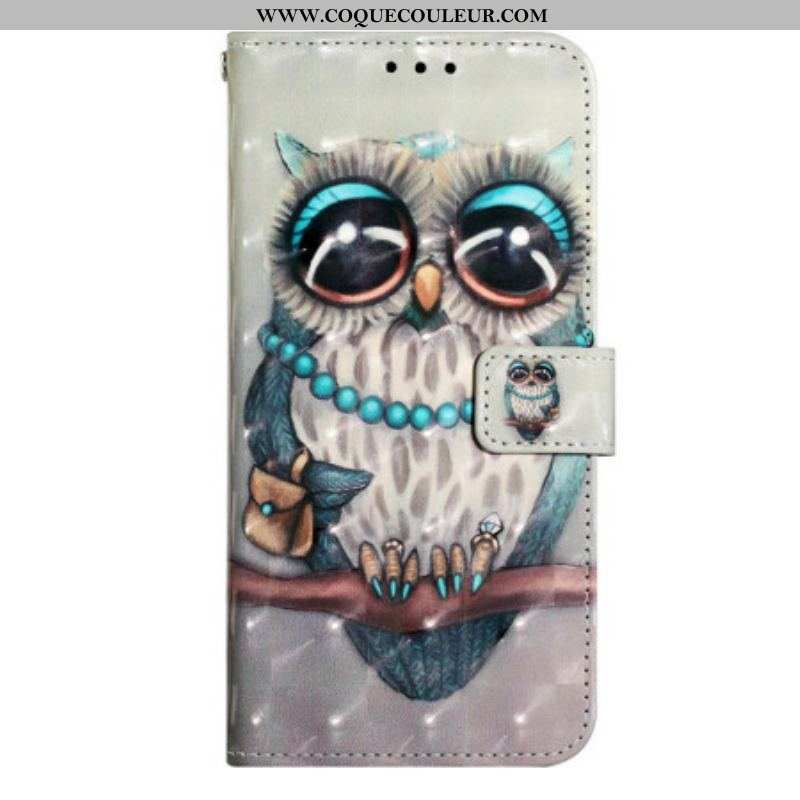 Housse Samsung Galaxy A14 5G / A14 Miss Hibou à Lanière