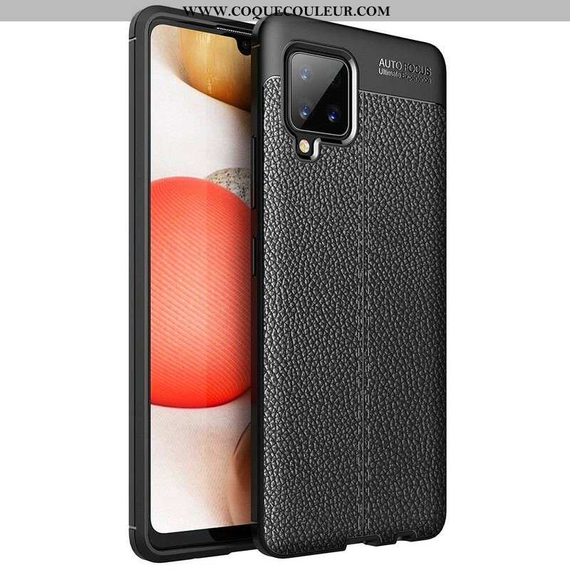 Coque Samsung Galaxy A42 5G Effet Cuir Litchi Double Line