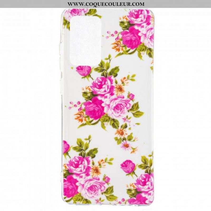 Coque Samsung Galaxy A52 4G / A52 5G / A52s 5G Série Floralies Fluorescente