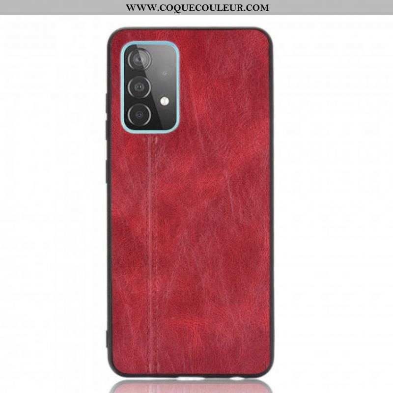 Coque Samsung Galaxy A52 4G / A52 5G / A52s 5G Effet Cuir Couture