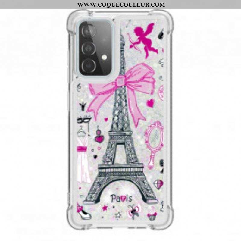 Coque Samsung Galaxy A52 4G / A52 5G / A52s 5G La Tour Eiffel Paillettes