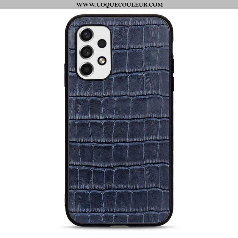 Coque Samsung Galaxy A53 5G Véritable Cuir Texture Crocodile