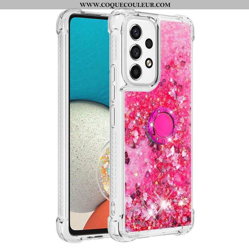 Coque Samsung Galaxy A53 5G Paillettes avec Anneau-Support