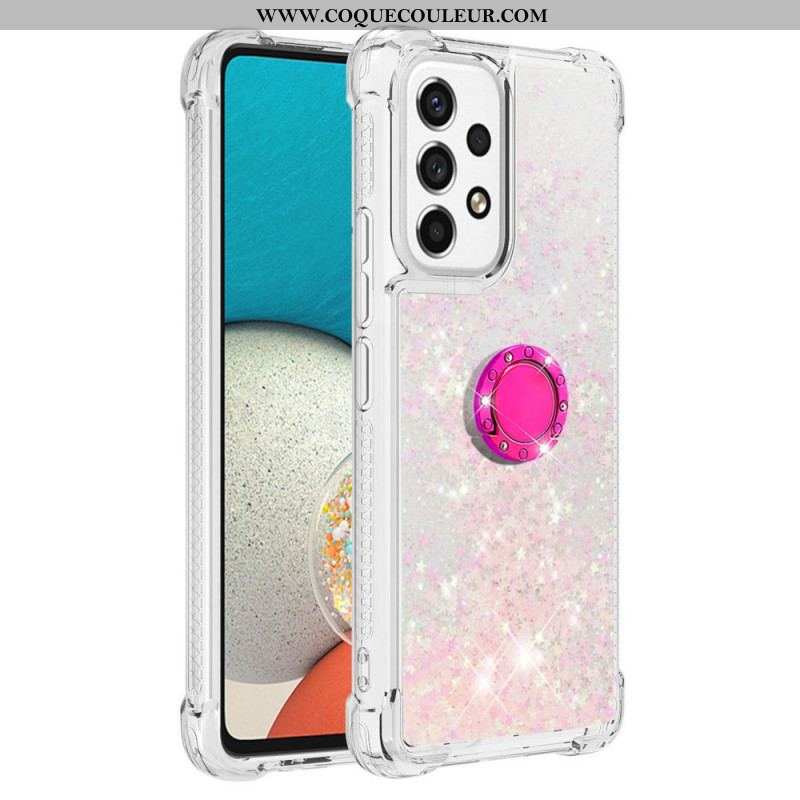 Coque Samsung Galaxy A53 5G Paillettes avec Anneau-Support