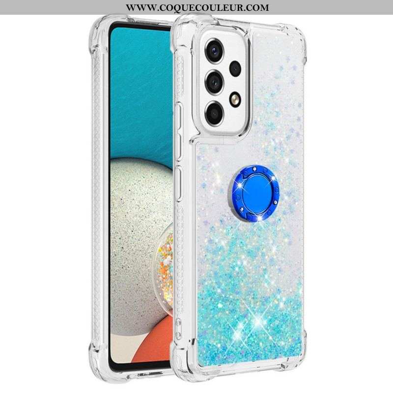 Coque Samsung Galaxy A53 5G Paillettes avec Anneau-Support