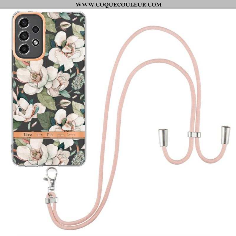 Coque Samsung Galaxy A53 5G à Cordon Florale