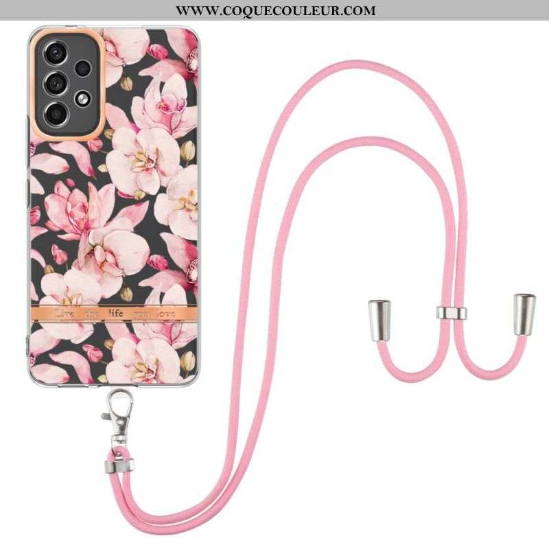 Coque Samsung Galaxy A53 5G à Cordon Florale