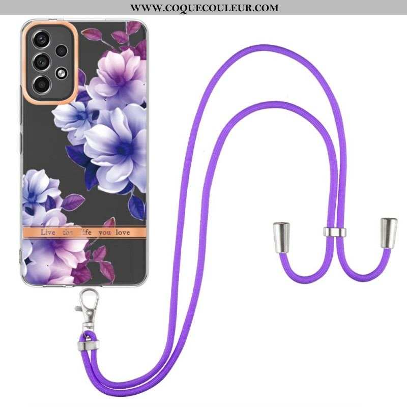 Coque Samsung Galaxy A53 5G à Cordon Florale