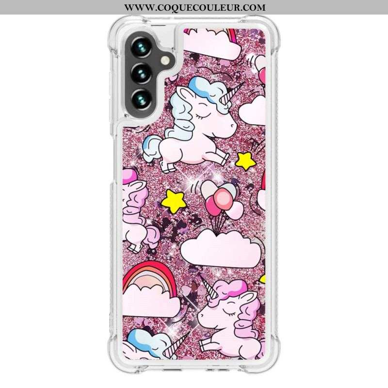 Coque Samsung Galaxy A54 5G Licornes à Paillettes