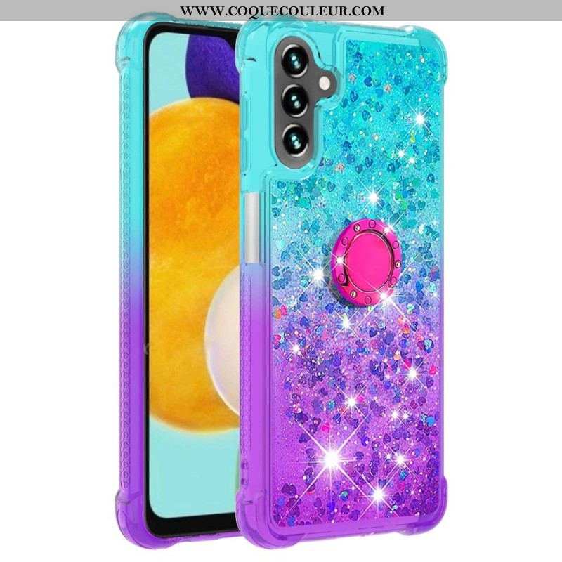 Coque Samsung Galaxy A54 5G Paillettes Anneau-Support