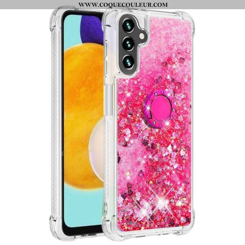 Coque Samsung Galaxy A54 5G Paillettes avec Anneau-Support