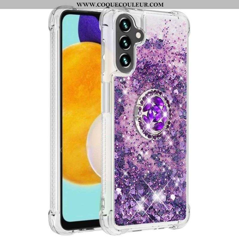 Coque Samsung Galaxy A54 5G Paillettes avec Anneau-Support