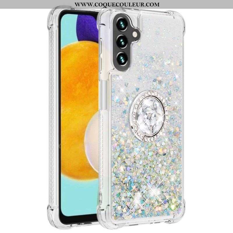 Coque Samsung Galaxy A54 5G Paillettes avec Anneau-Support