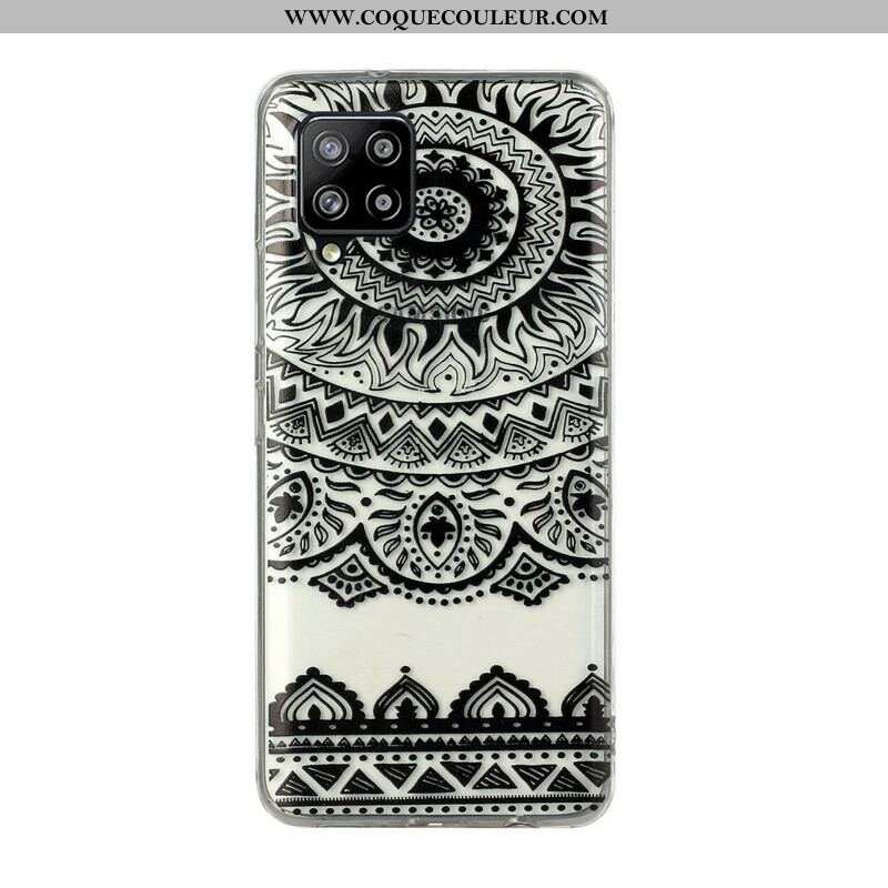 Coque Samsung Galaxy A12 / M12 Transparente Fleurs Mandala