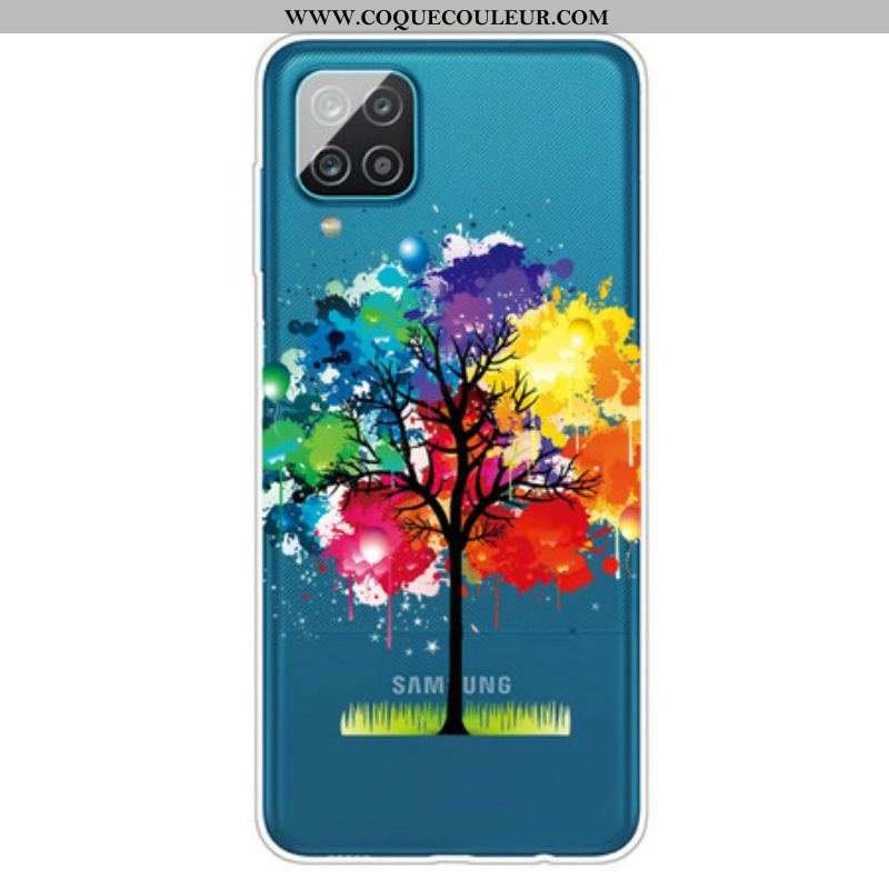 Coque Samsung Galaxy A12 / M12 Transparente Arbre Aquarelle