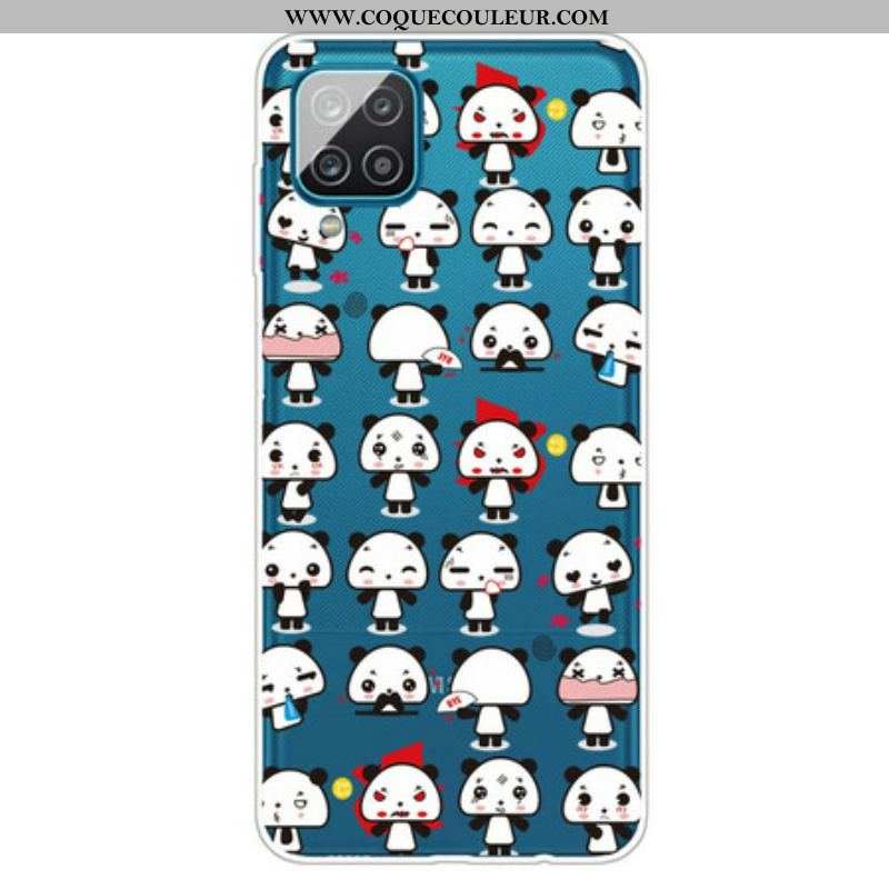 Coque Samsung Galaxy A12 / M12 Transparente Funny Pandas