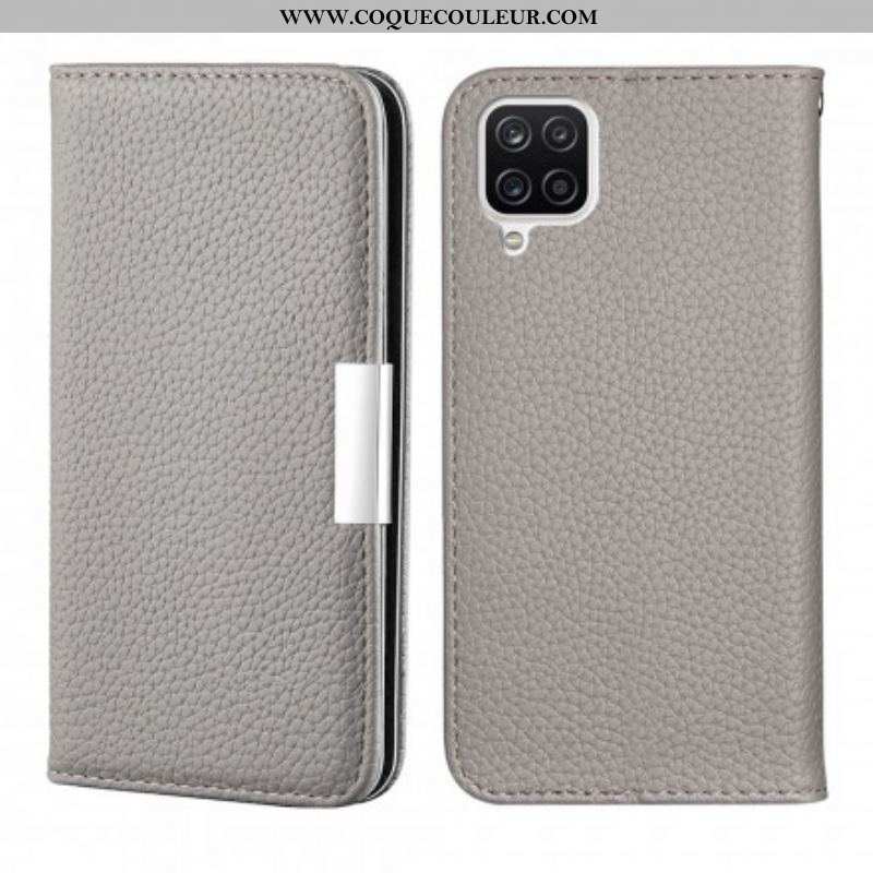 Flip Cover Samsung Galaxy A12 / M12 Simili Cuir Litchi Ultra Chic