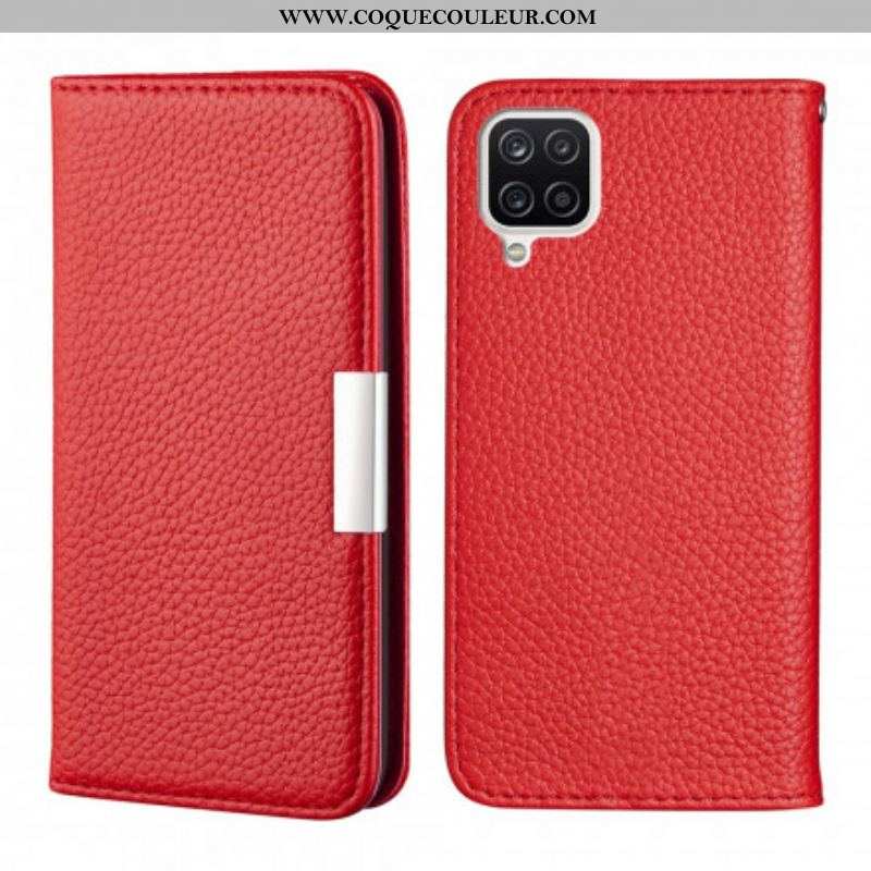 Flip Cover Samsung Galaxy A12 / M12 Simili Cuir Litchi Ultra Chic