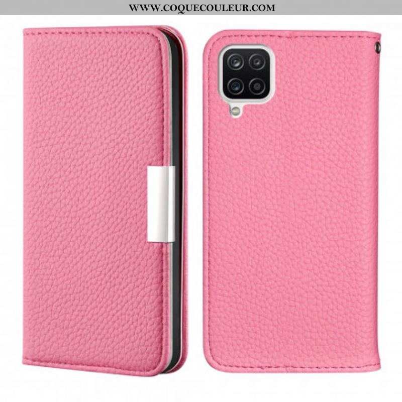 Flip Cover Samsung Galaxy A12 / M12 Simili Cuir Litchi Ultra Chic