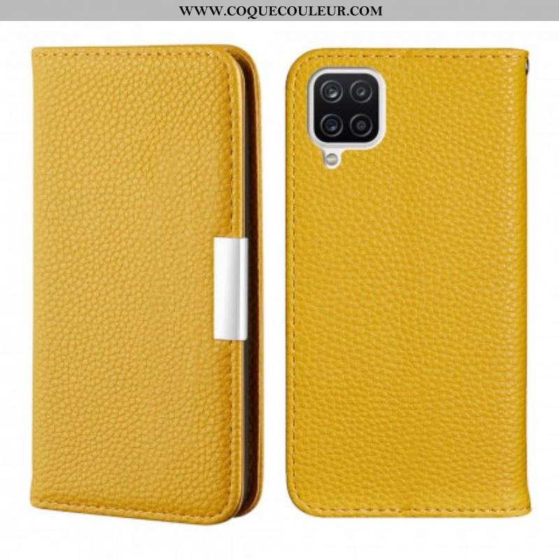 Flip Cover Samsung Galaxy A12 / M12 Simili Cuir Litchi Ultra Chic