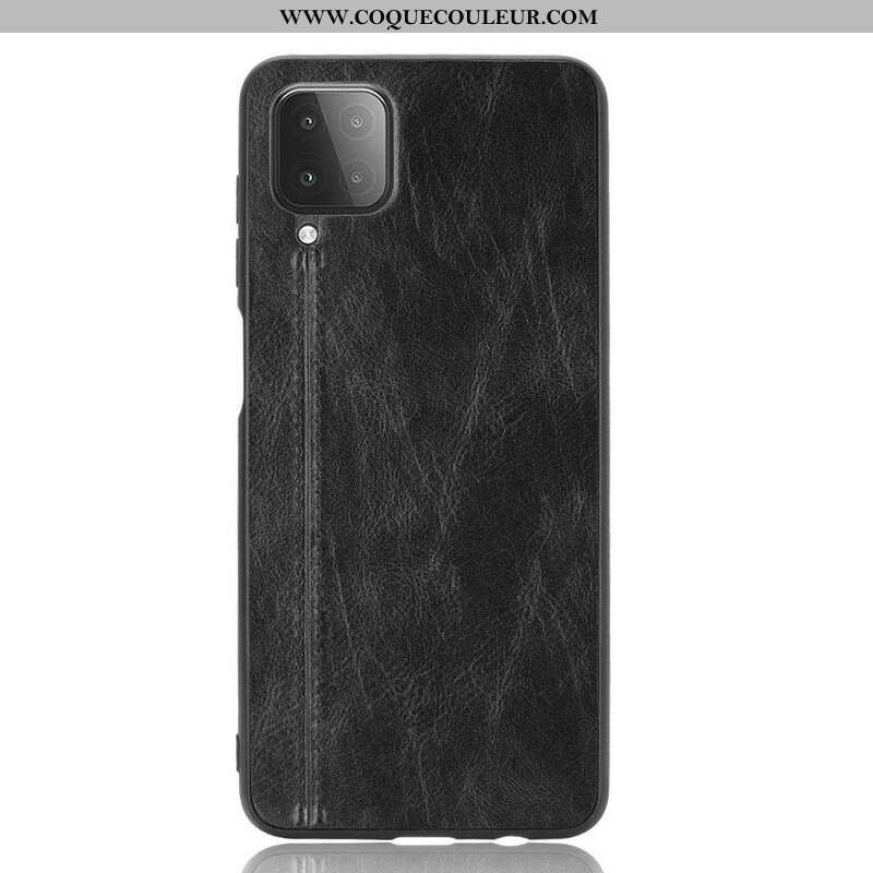 Coque Samsung Galaxy A12 / M12 Effet Cuir Couture