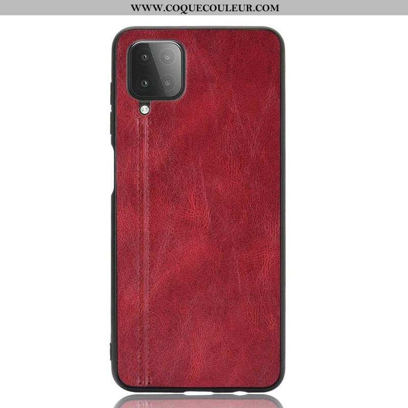 Coque Samsung Galaxy A12 / M12 Effet Cuir Couture