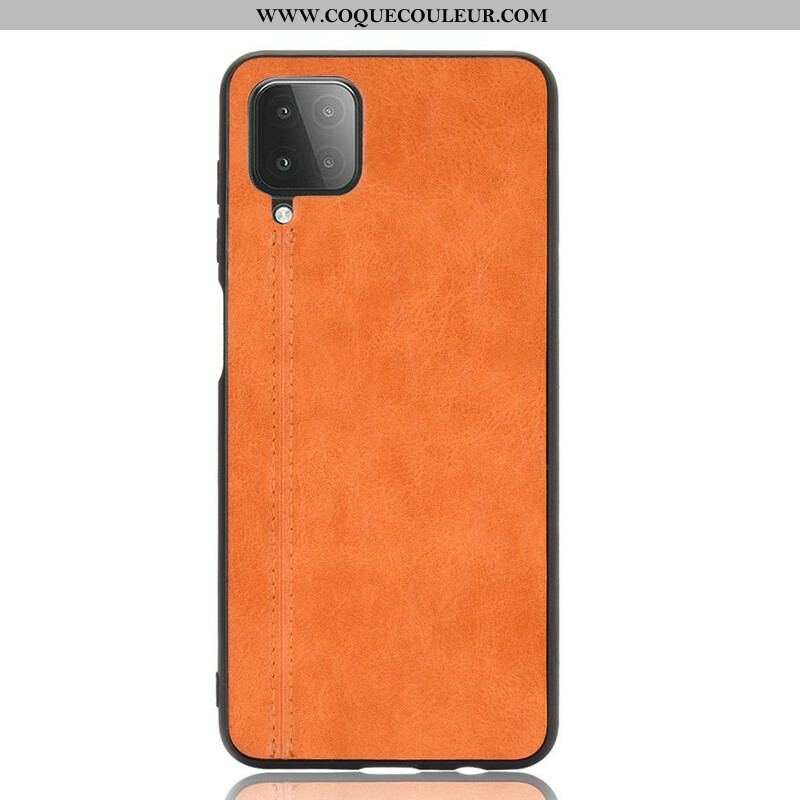 Coque Samsung Galaxy A12 / M12 Effet Cuir Couture