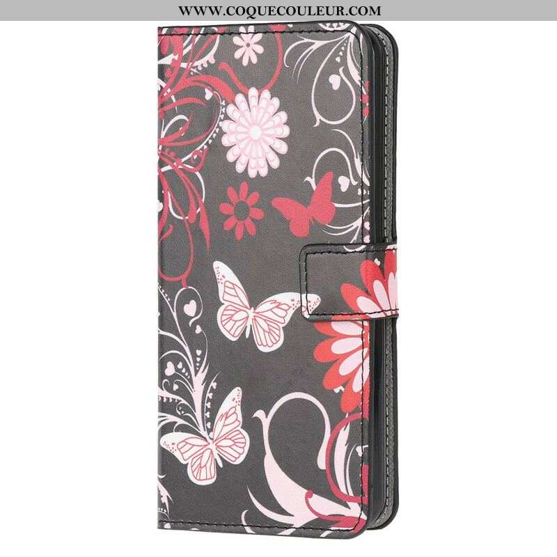 Housse Samsung Galaxy A12 / M12 Papillons et Fleurs