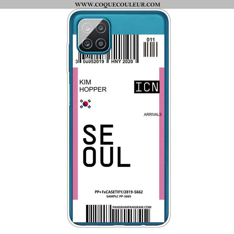 Coque Samsung Galaxy A12 / M12 Boarding Pass to Seoul