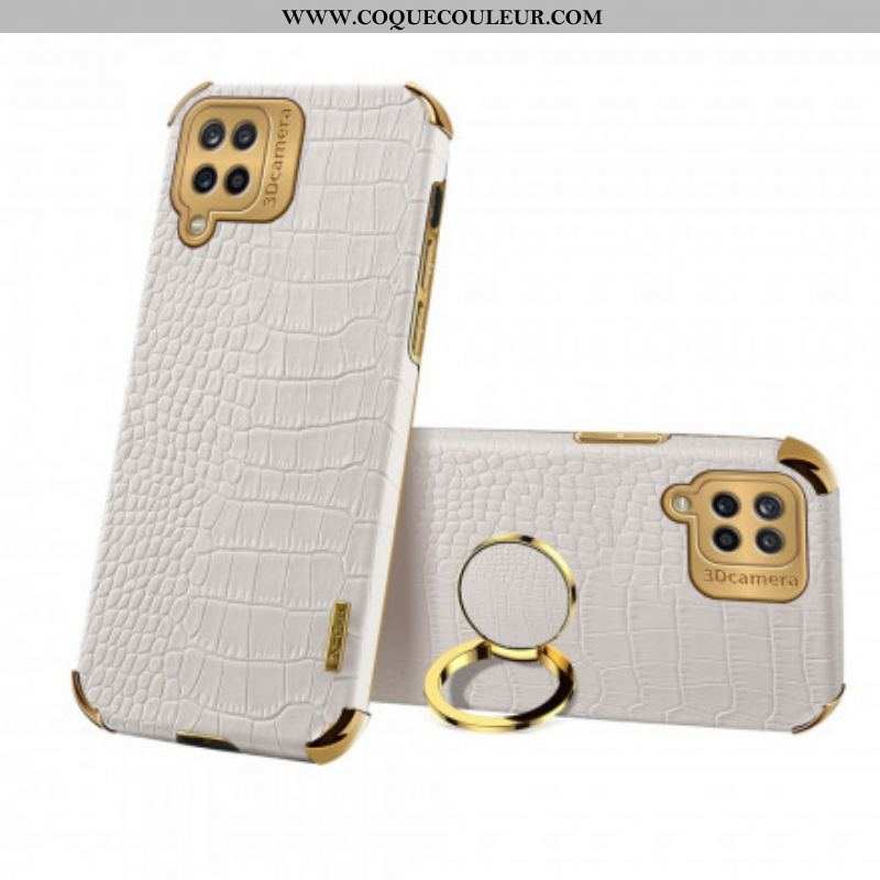 Coque Samsung Galaxy A12 / M12 Simili Cuir avec Anneau-Support