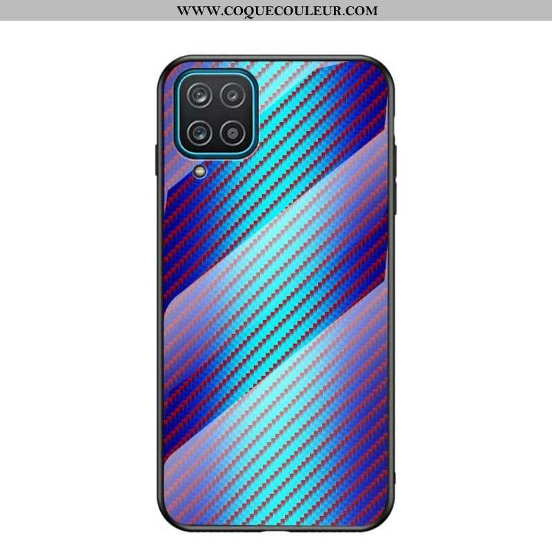 Coque Samsung Galaxy A12 / M12 Verre Trempé Fibre Carbone