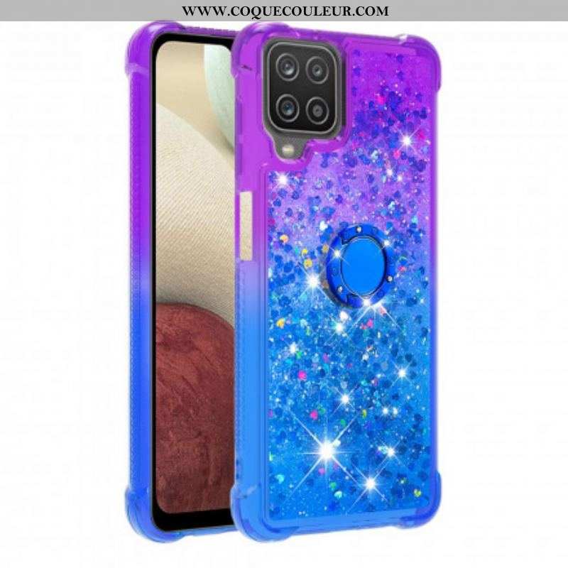 Coque Samsung Galaxy A12 / M12 Paillettes Anneau-Support