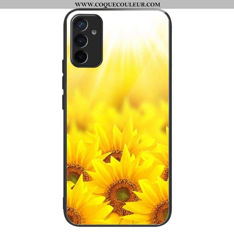 Coque Samsung Galaxy M13 Verre Trempé Tournesols