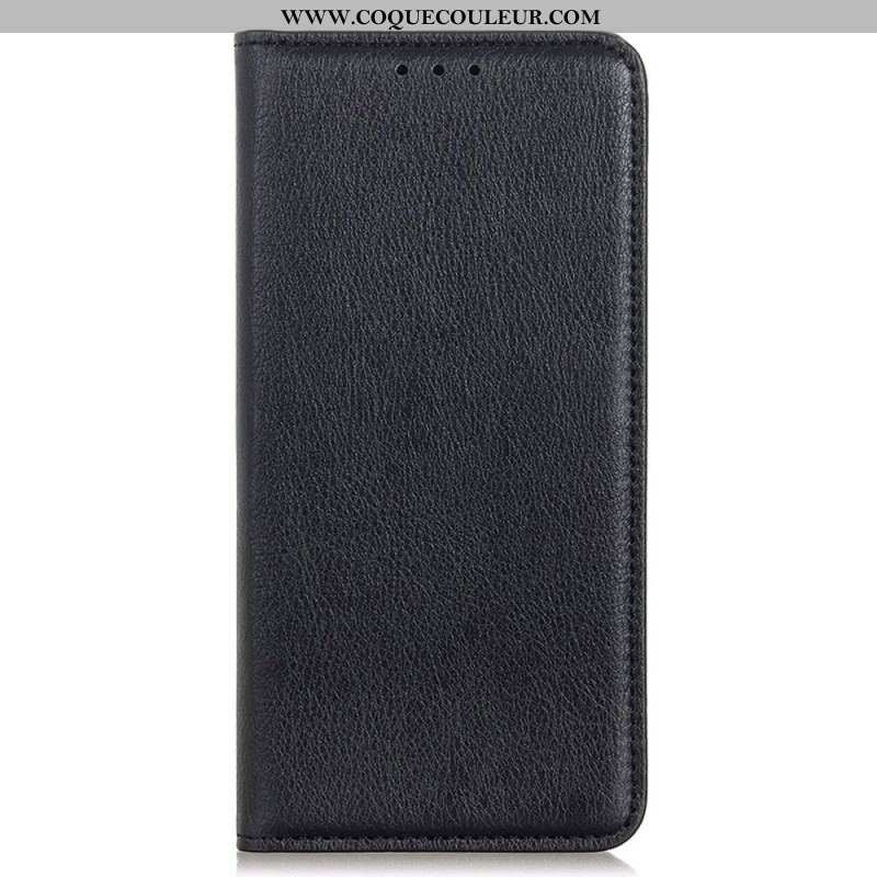 Flip Cover Samsung Galaxy M13 Cuir Fendu Litchi