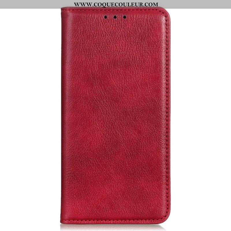 Flip Cover Samsung Galaxy M13 Cuir Fendu Litchi