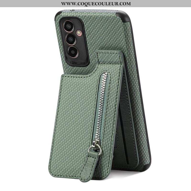 Coque Samsung Galaxy M13 Fibre Carbone Porte-Cartes Support