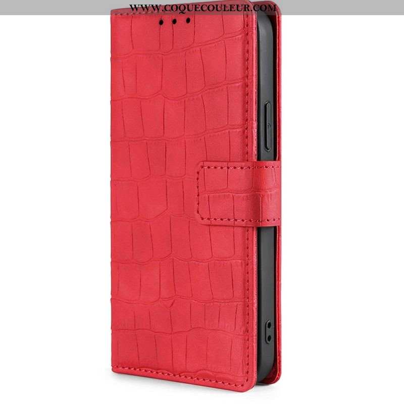 Housse Samsung Galaxy M13 Style Peau de Crocodile